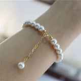 Round Pearl Bracelet 14K Gild Party Jewelry For Women