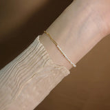 Round Pearl Silver Plated Bracelet Party Jewelry For Women