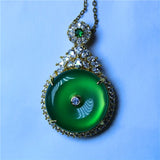 Green Agate Peace Buckle Necklace For Women Namour Charm Gift