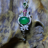 Green Agate Silver Plated Tassel Necklace for Women