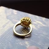 Yellow Chalcedony Silver Plated Ring For Women