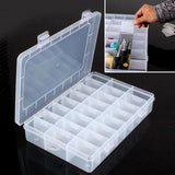 Adjustable 24 Grid Storage Box for Bead Rings Jewelry Organizer