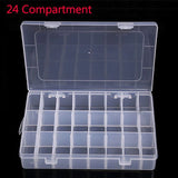 Adjustable 24 Grid Storage Box for Bead Rings Jewelry Organizer