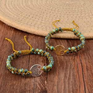 African Turquoise Tree Charm Bracelet for Women