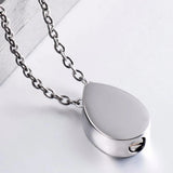 Tree Teardrop Stainless Steel Ashes Necklace Pendant