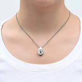 Tree Teardrop Stainless Steel Ashes Necklace Pendant