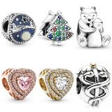 Santa & Reindeer Hugging Polar Bears Charm