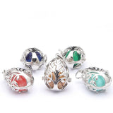 Life Tree Alloy Water-drop Pendant Necklace Natural Stone Crystal Agate Charm