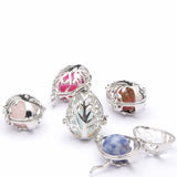 Life Tree Alloy Water-drop Pendant Necklace Natural Stone Crystal Agate Charm
