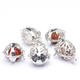 Life Tree Alloy Water-drop Pendant Necklace Natural Stone Crystal Agate Charm