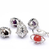 Life Tree Alloy Water-drop Pendant Necklace Natural Stone Crystal Agate Charm