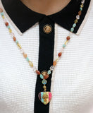 Life Tree Chakra Pendant Necklace Amazonite Stones Beaded