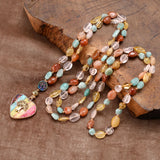 Life Tree Chakra Pendant Necklace Amazonite Stones Beaded