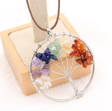 Colorful Natural Stone Life Tree Necklace
