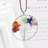 Colorful Natural Stone Life Tree Necklace