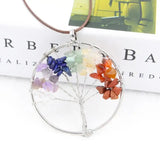 Colorful Natural Stone Life Tree Necklace