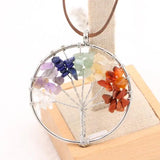 Colorful Natural Stone Life Tree Necklace