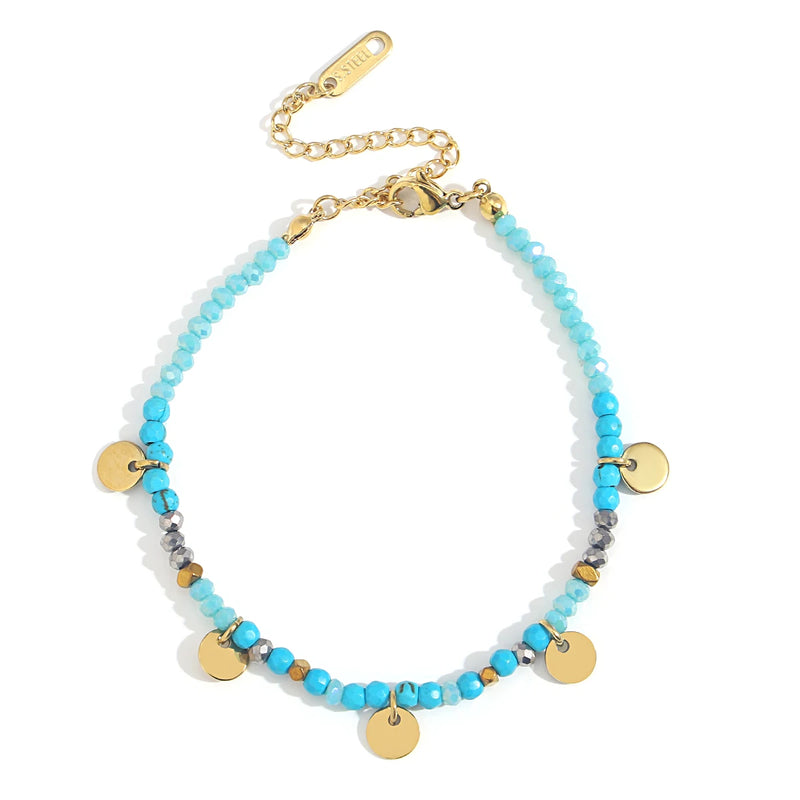 Gradient Beaded Crystal Bracelets for Women Girls Bohemian Bangles
