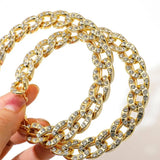 Big Hoop Earrings For Women Rhinestone Thick Chain Circle Earrings
