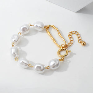 Baroque Pearl Charm Bracelet Women Freshwater Pearl Beads Jewelry
