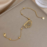 Punk Peacock Tail Bracelet Necklace For Women