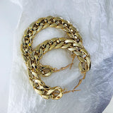 Punk Oversized Hoop Earrings Twisted Circle Loop for Women