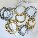 Punk Oversized Hoop Earrings Twisted Circle Loop for Women