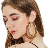 Punk Oversized Hoop Earrings Twisted Circle Loop for Women