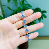 Aquamarine Spinel Bracelet Plated Flower String Jewelry