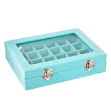 24Grids Velvet Glass Jewelry Display Box with Lock