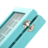 24Grids Velvet Glass Jewelry Display Box with Lock