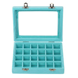 24Grids Velvet Glass Jewelry Display Box with Lock