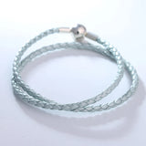 Women's Leather Bracelet Smooth Round Ball Clasp Silver 925 Jewelry