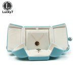 Light Double Open Jewelry Box Wedding Ring Surprise Organizer