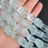 Natural Quartz Beads Middle Drilled Raw Stone Pendant Nugget Beads