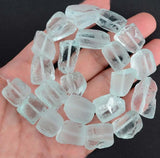 Natural Quartz Beads Middle Drilled Raw Stone Pendant Nugget Beads