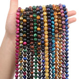 Tiger Eye Round Stone Beads for Jewelry Making DIY 4/6/8/10/12MM