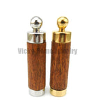Light Brown Wood Aroma Pendant in 316L Stainless Steel Vial for Essential Oil