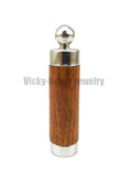Light Brown Wood Aroma Pendant in 316L Stainless Steel Vial for Essential Oil