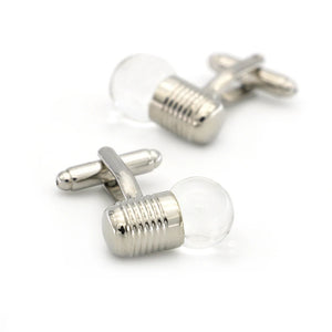 Light Bulb Cuff Links Brass Silver Cufflinks