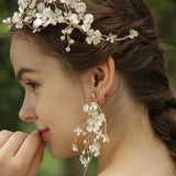 Light Floral Tiara Bridal Hair Crown Wedding Party Headpiece
