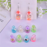 Natural Snail Glass Bottle Charms Pendant Earring Keychain DIY Jewelry