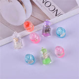 Natural Snail Glass Bottle Charms Pendant Earring Keychain DIY Jewelry