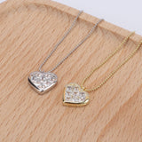 925 Silver Zircon Heart Pendant Necklace for Her