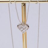 925 Silver Zircon Heart Pendant Necklace for Her
