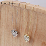 925 Silver Zircon Heart Pendant Necklace for Her