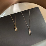 925 Sterling Silver Zircon Geometric Pendant Necklace For Women