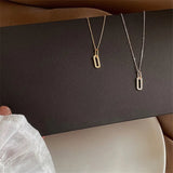 925 Sterling Silver Zircon Geometric Pendant Necklace For Women