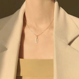 925 Sterling Silver Zircon Geometric Pendant Necklace For Women