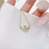 Light Angel Wing Necklace Ladies Smart Heart Micro-inlaid Girl Jewelry Pendant